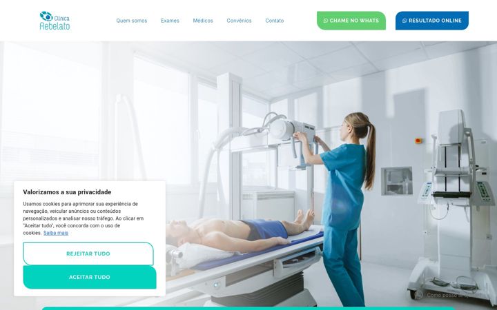 Screenshot stránky clinicarebelato.com.br
