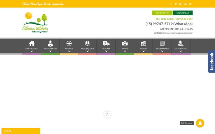 Screenshot of clinicarecuperacaovitoria.com.br