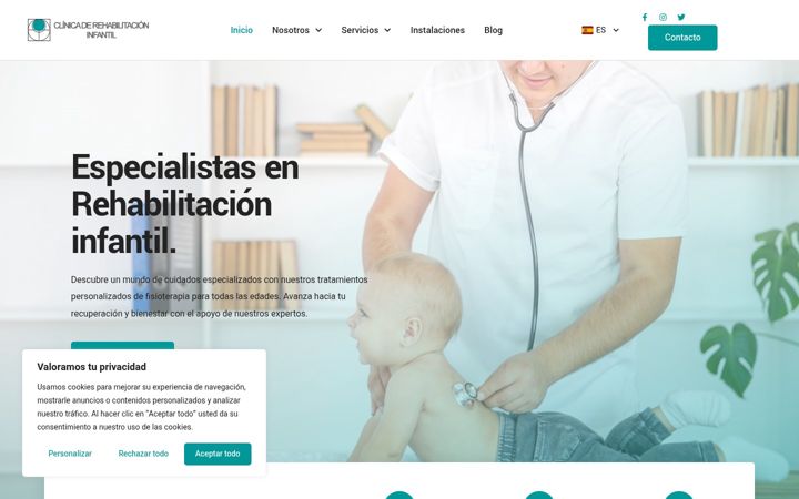Screenshot of clinicarehabilitacioninfantil.com