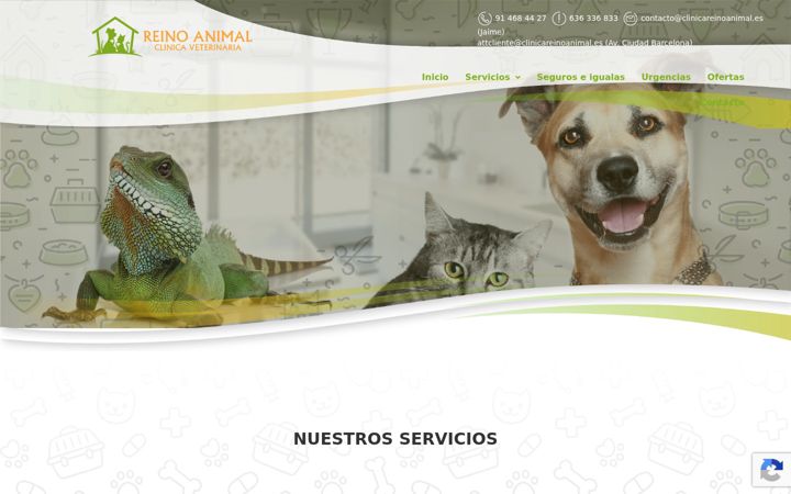 Captura de ecrã de clinicareinoanimal.es