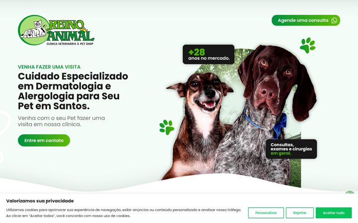 Screenshot of clinicareinoanimalsantos.com.br