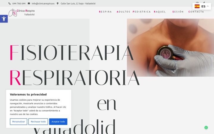 Screenshot of clinicarespira.es