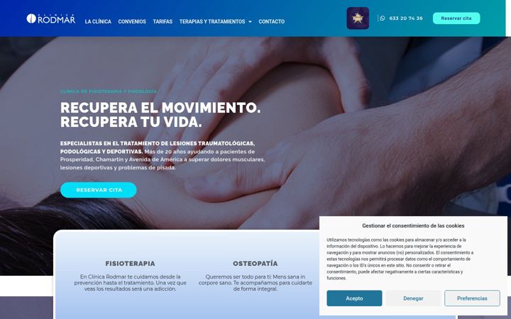 Captura de ecrã de clinicarodmar.es