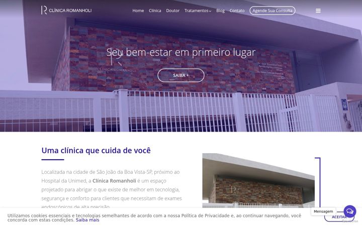 Screenshot of clinicaromanholi.com.br