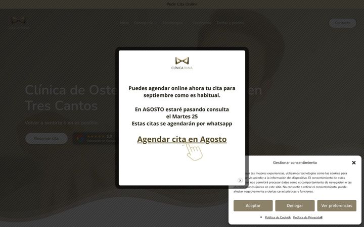 Screenshot of clinicaruna.com