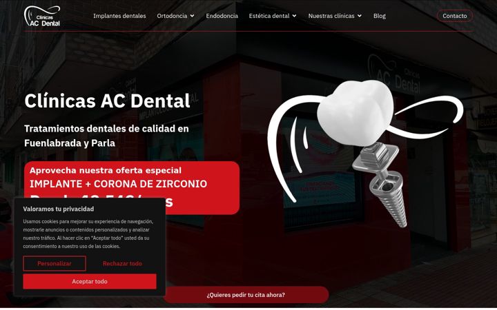 Screenshot of clinicasacdental.com