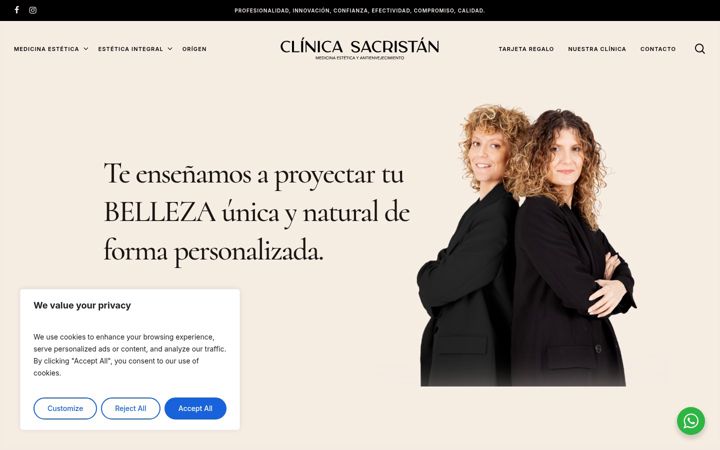 Screenshot of clinicasacristan.com