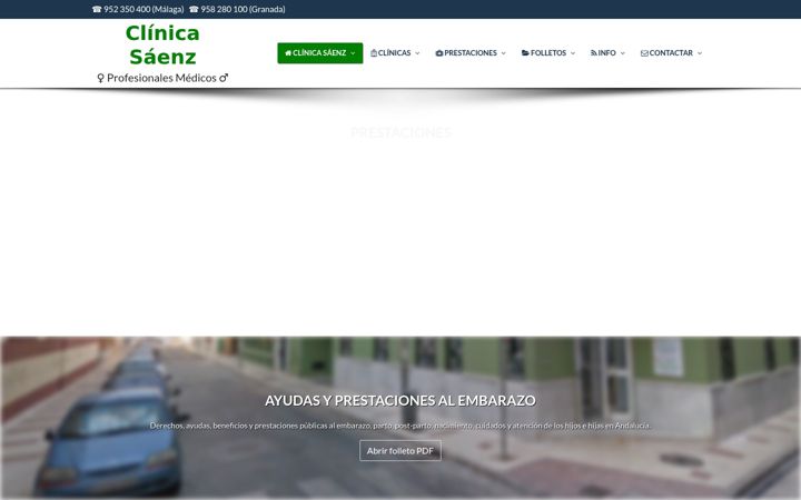 Screenshot of clinicasaenz.com