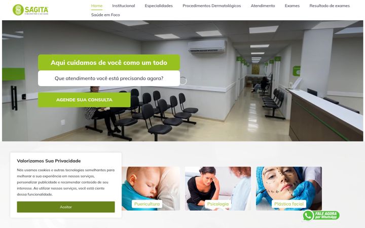 Snimka zaslona za clinicasagita.com.br