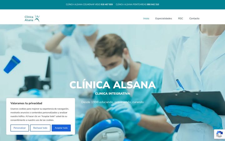 Screenshot of clinicasalsana.com