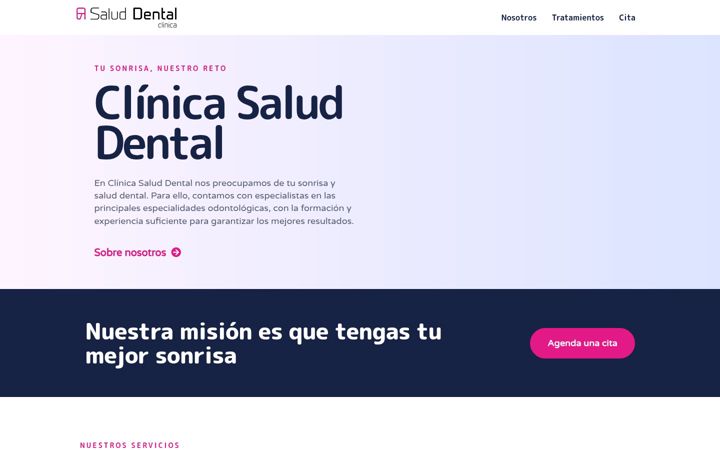 Screenshot of clinicasaluddental.com