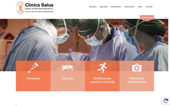 Captura de ecrã de clinicasalus.it