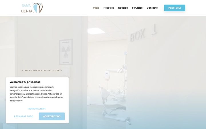 Screenshot of clinicasamadental.com