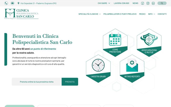 Captura de ecrã de clinicasancarlo.it