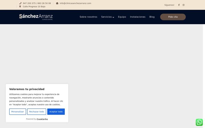 Screenshot of clinicasanchezarranz.com