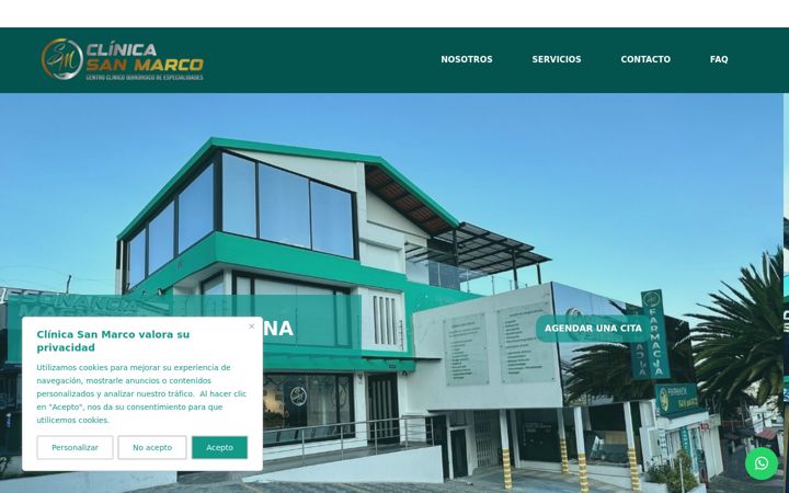 Screenshot of clinicasanmarco.net