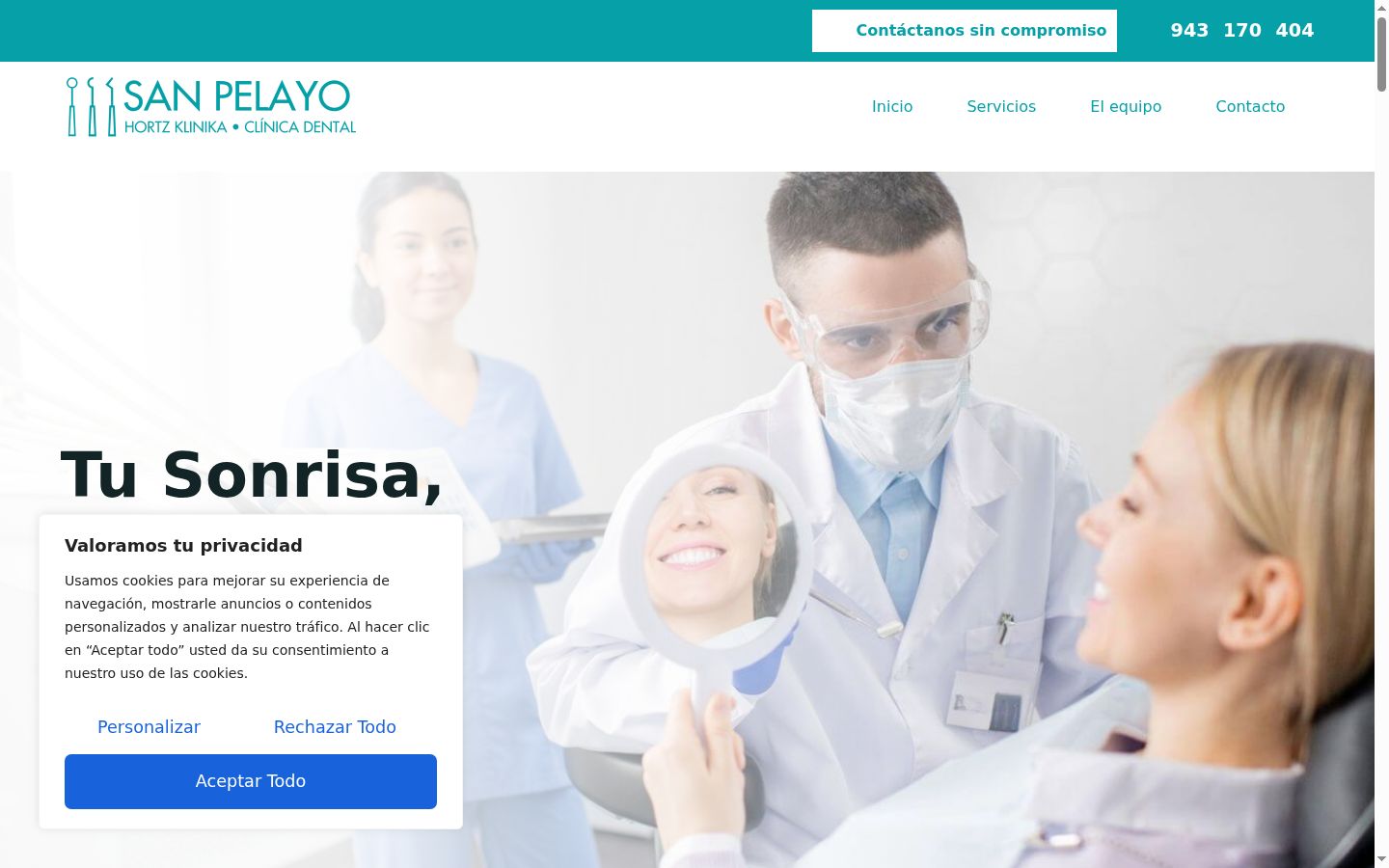 Screenshot del banner di consenso mostrato prima di qualsiasi interazione