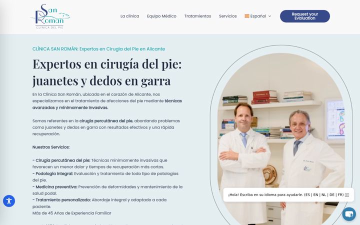 Screenshot van clinicasanroman.com