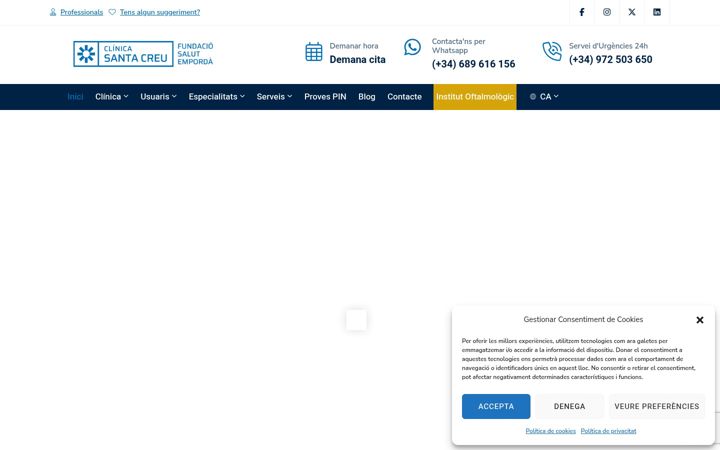 Screenshot of clinicasantacreu.com
