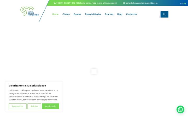 Screenshot of clinicasantamargarida.com