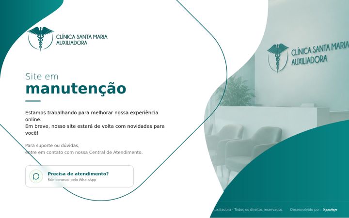 Screenshot of clinicasantamariadf.com.br