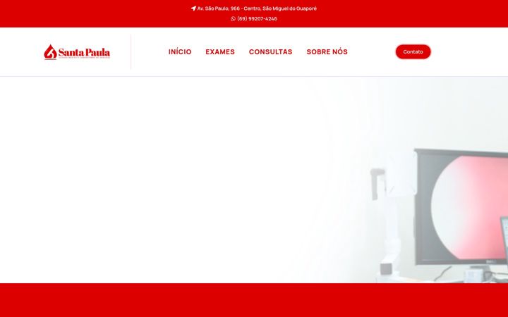 Screenshot of clinicasantapaula.com.br