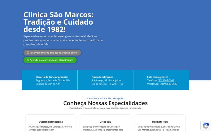 Snimka zaslona za clinicasaomarcosrj.com.br