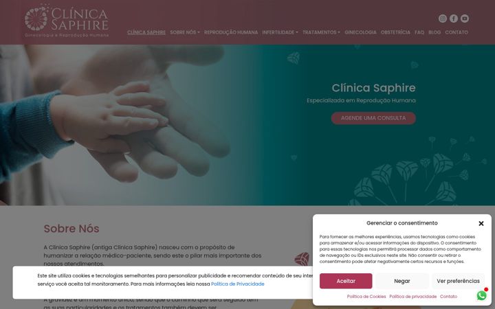 Snimka zaslona za clinicasaphire.com.br