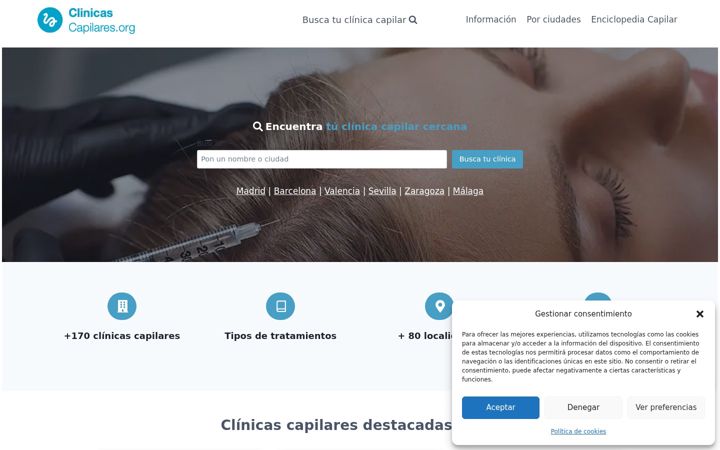 Capture d'écran de clinicascapilares.org