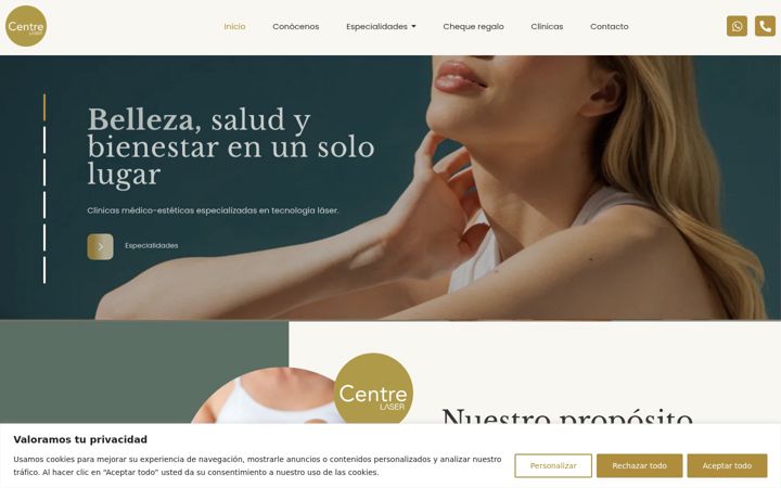 Screenshot of clinicascentrelaser.es