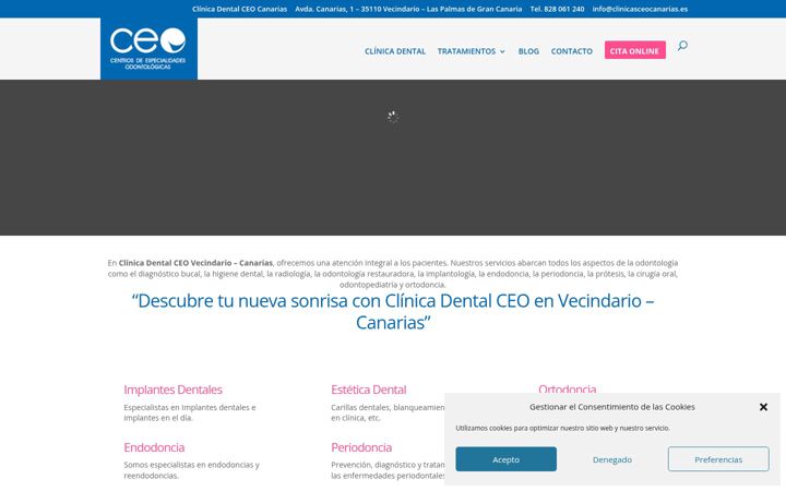 Screenshot of clinicasceocanarias.es