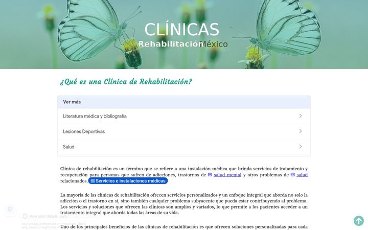 Screenshot of clinicasderehabilitacionmexico.com