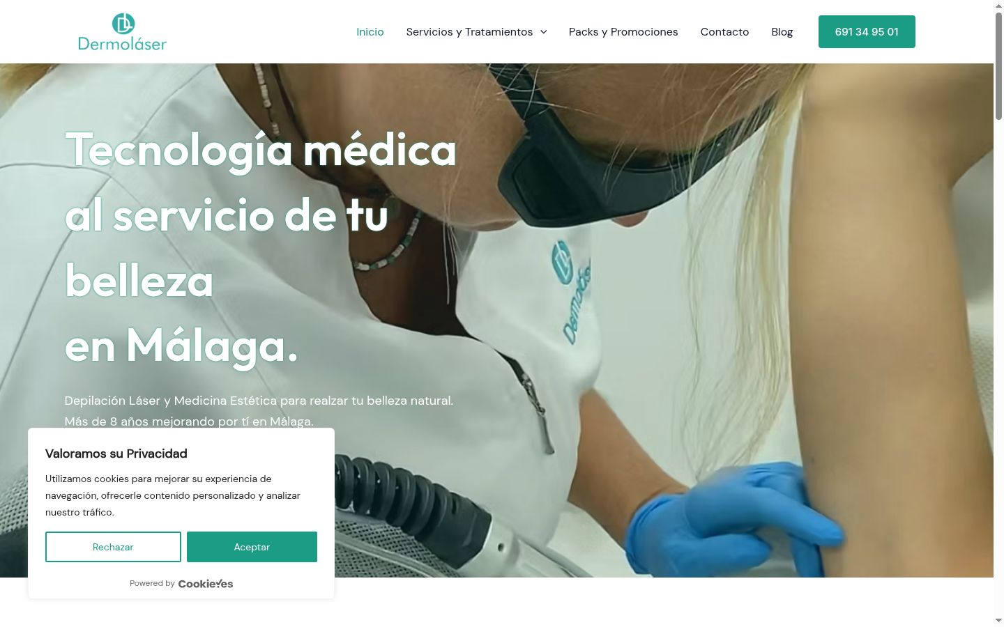 Screenshot of the consent banner shown before any interaction