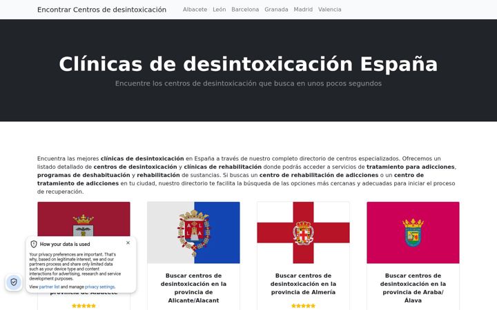 Screenshot of clinicasdesintoxicacion.com.es