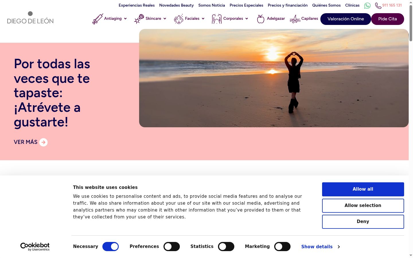Screenshot of the consent banner shown before any interaction