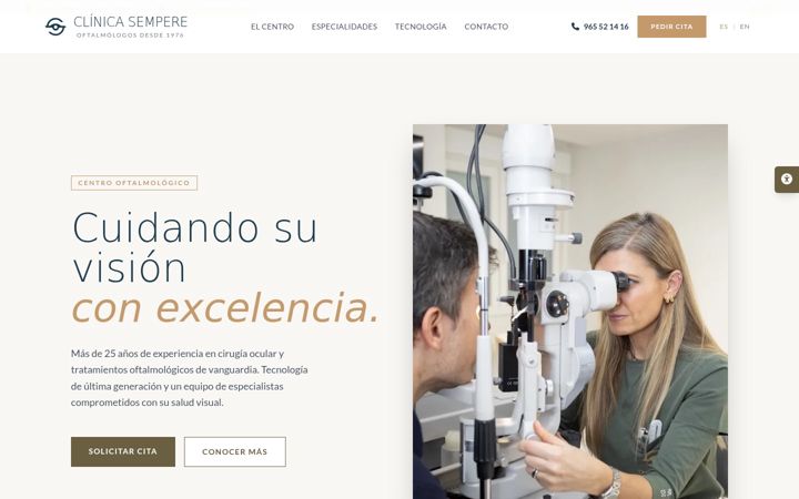 Screenshot of clinicasempere.com