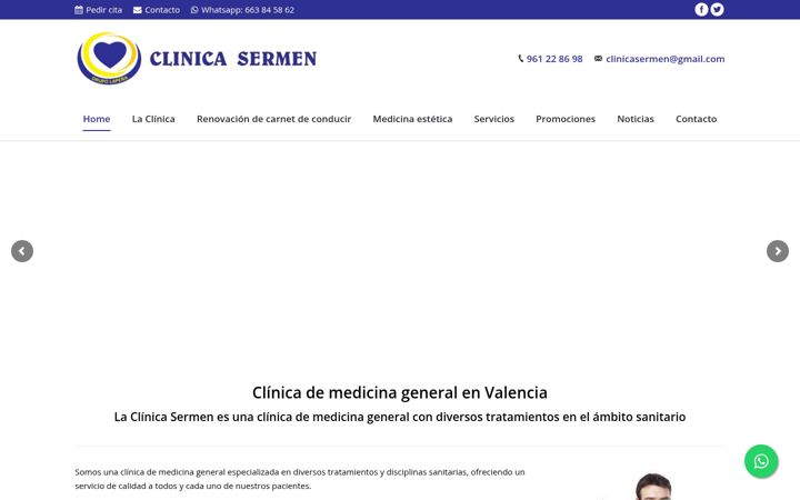 Screenshot of clinicasermen.com