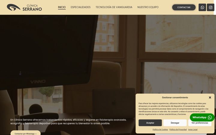 Screenshot of clinicaserranoalbacete.com