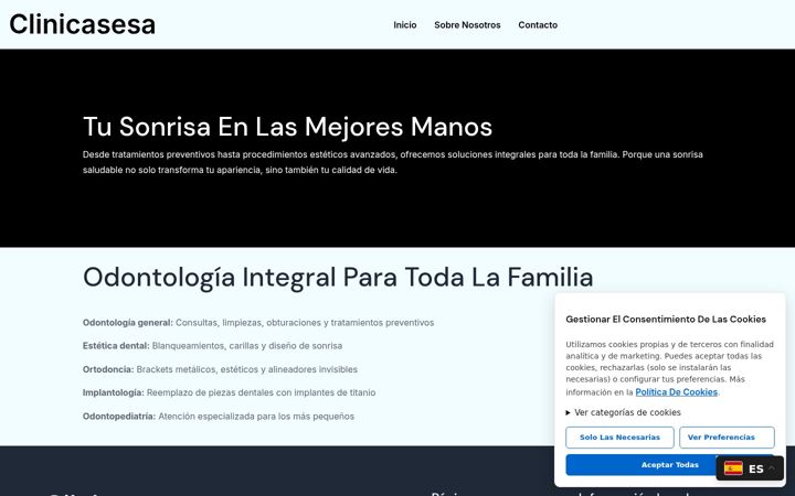 Screenshot of clinicasesa.com