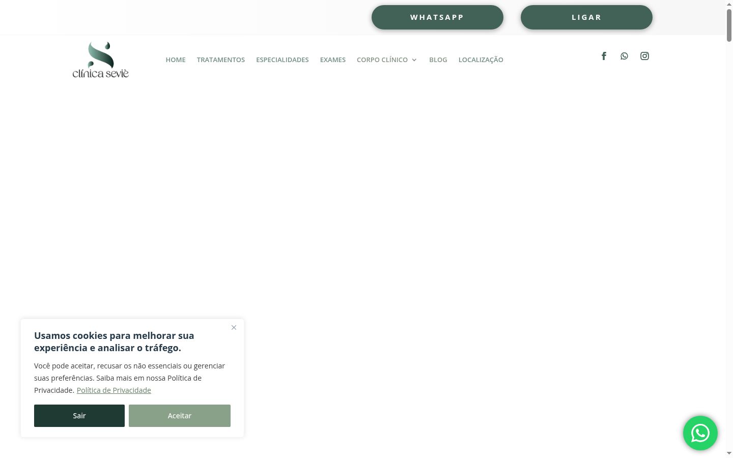 Captura de ecrã do banner de consentimento apresentado antes de qualquer interação