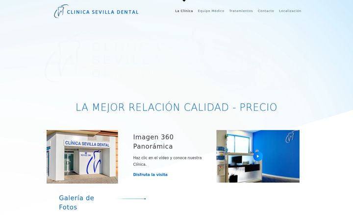 Screenshot of clinicasevilladental.com