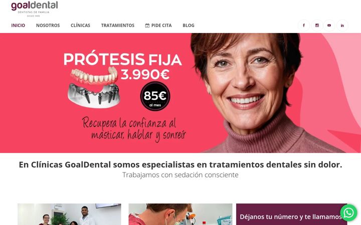 Screenshot of clinicasgoaldental.com