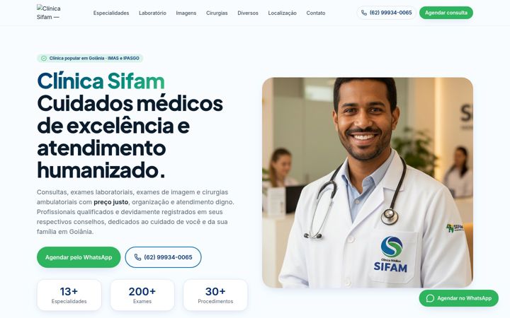 Screenshot of clinicasifam.com.br