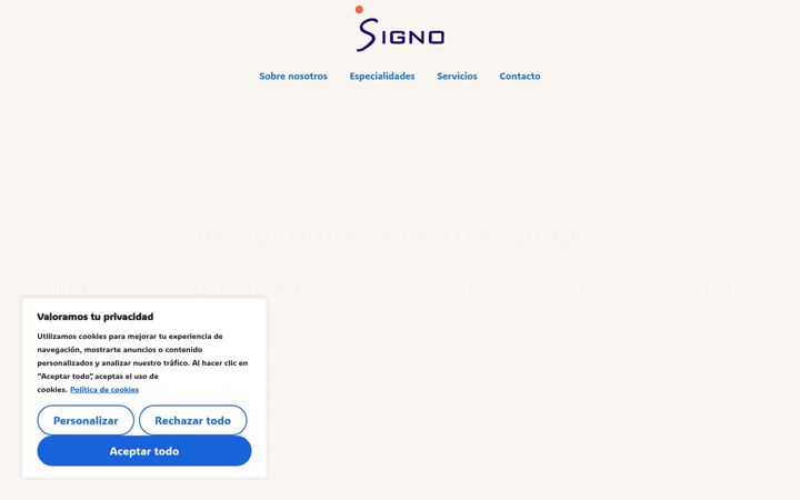 Screenshot of clinicasigno.com