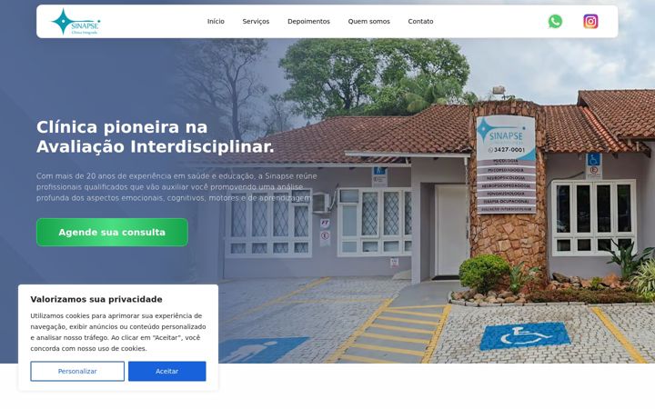 Snimka zaslona za clinicasinapsejoinville.com.br