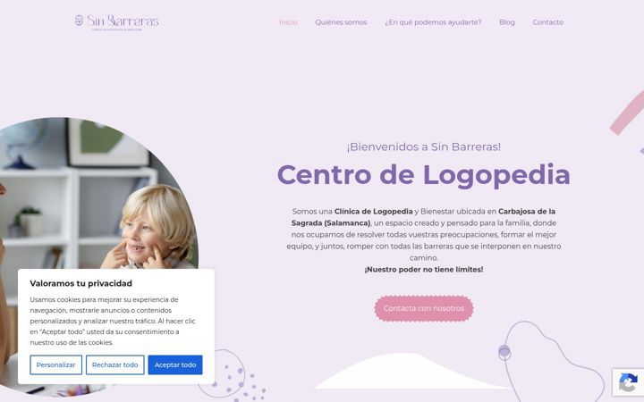 Screenshot of clinicasinbarreras.com