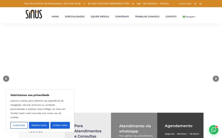 Snimka zaslona za clinicasinusmaceio.com.br