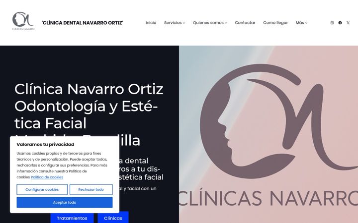 Posnetek zaslona clinicasnavarro.es