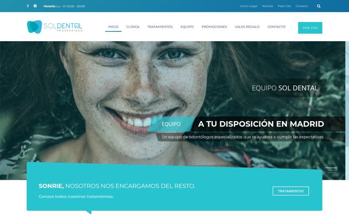 Posnetek zaslona clinicasoldental.es