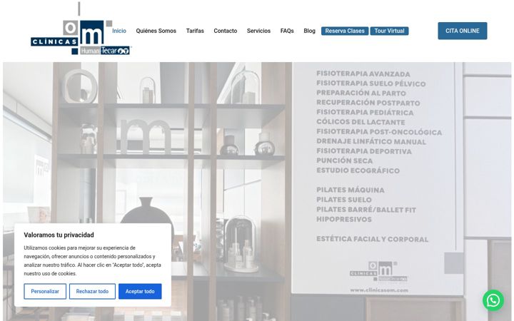 Screenshot of clinicasom.com